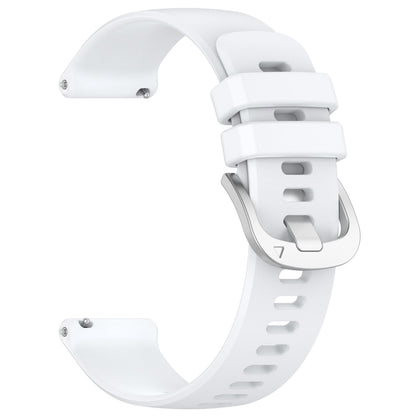 For Garmin Vivoactive3 / 3 Music Liquid Glossy Silver Buckle Silicone Watch Band(White) - Watch Bands by buy2fix | Online Shopping UK | buy2fix