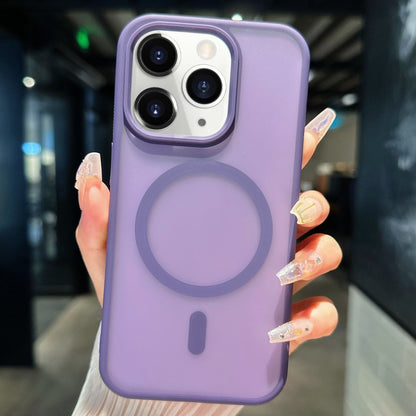 For iPhone 11 Pro Max Transparent TPU Hybrid PC Magsafe Phone Case(Purple) - iPhone 11 Pro Max Cases by buy2fix | Online Shopping UK | buy2fix