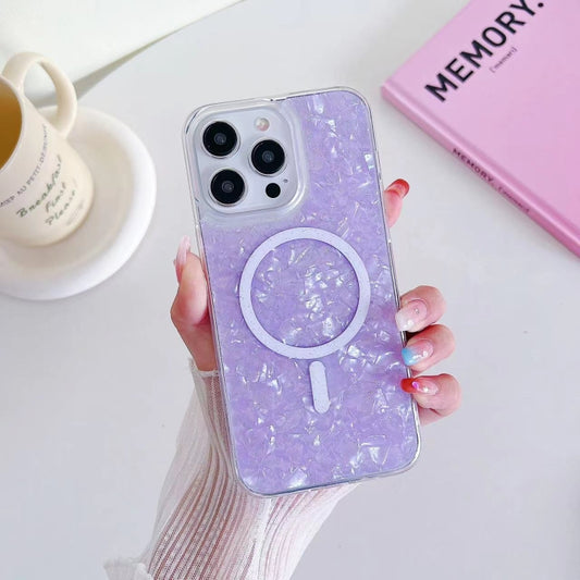 For iPhone 13 Pro Shell Texture MagSafe TPU Phone Case(Purple) - iPhone 13 Pro Cases by buy2fix | Online Shopping UK | buy2fix