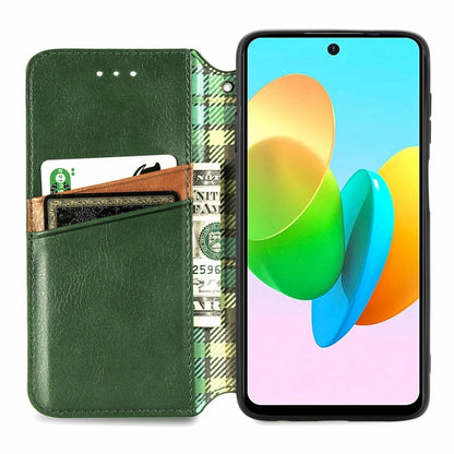 For Xiaomi Redmi Note 12 Pro 5G Cubic Grid Pressed Magnetic Leather Phone Case(Green) - Xiaomi Cases by buy2fix | Online Shopping UK | buy2fix