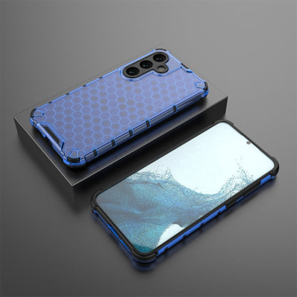 For Samsung Galaxy S24+ 5G Shockproof Honeycomb Phone Case(Blue) - Galaxy S24+ 5G Cases by buy2fix | Online Shopping UK | buy2fix