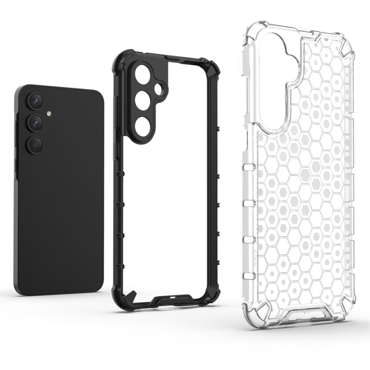 For Samsung Galaxy A55 Shockproof Honeycomb Phone Case(Black) - Galaxy Phone Cases by buy2fix | Online Shopping UK | buy2fix