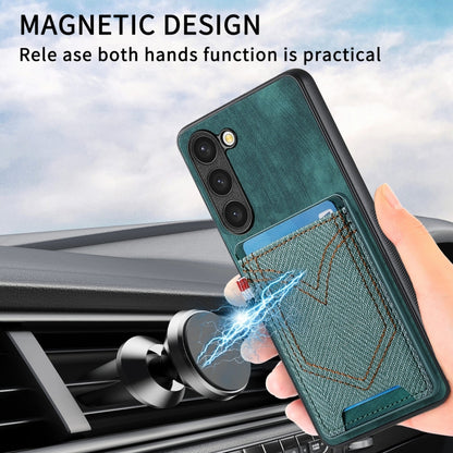 For Samsung Galaxy S25 Ultra 5G Denim Texture Leather Skin Phone Case with Card Slot(Green) - Galaxy S25 Ultra 5G Cases by buy2fix | Online Shopping UK | buy2fix