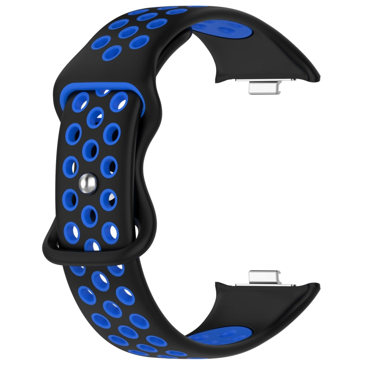 For Redmi Watch 4 Dual Color Perforated Silicone Watch Band(Black Blue) - Watch Bands by buy2fix | Online Shopping UK | buy2fix