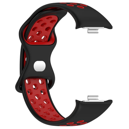 For Redmi Watch 4 Dual Color Perforated Silicone Watch Band(Black Red) - Watch Bands by buy2fix | Online Shopping UK | buy2fix