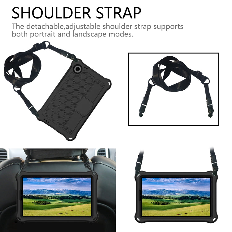For Blackview Tab 60 8.7 2023 Honeycomb EVA Hybrid PC Tablet Case with Strap(Black+Black) - Others by buy2fix | Online Shopping UK | buy2fix