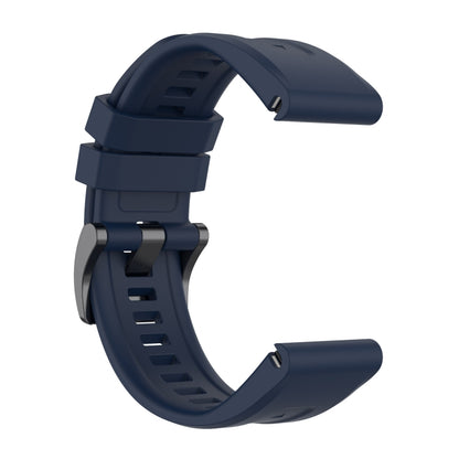 For Garmin Epix Gen2 / Epix Pro Gen2 47mm Solid Color Black Buckle Silicone Quick Release Watch Band(Dark Blue) - Watch Bands by buy2fix | Online Shopping UK | buy2fix