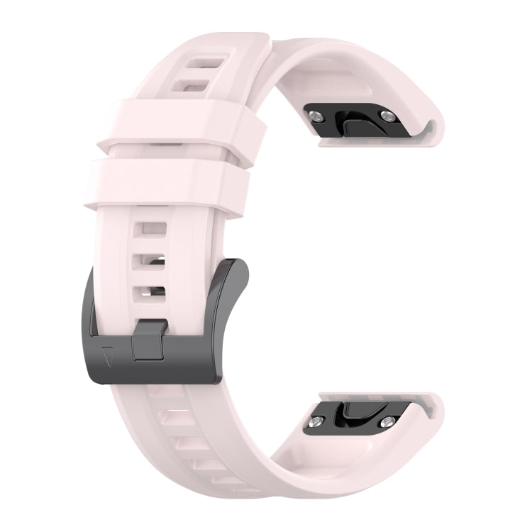 For Garmin MARQ Solid Color Black Buckle Silicone Quick Release Watch Band(Pink) - Watch Bands by buy2fix | Online Shopping UK | buy2fix