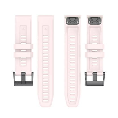 For Garmin MARQ Solid Color Black Buckle Silicone Quick Release Watch Band(Pink) - Watch Bands by buy2fix | Online Shopping UK | buy2fix