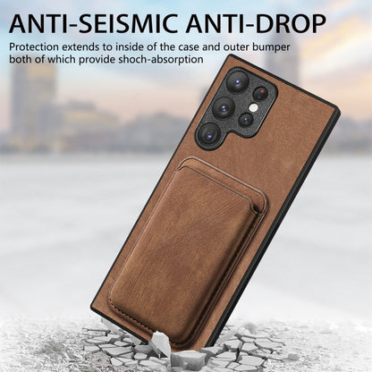 For Samsung Galaxy S23 Ultra 5G Retro Leather Card Bag Magnetic Phone Case(Brown) - Galaxy S23 Ultra 5G Cases by buy2fix | Online Shopping UK | buy2fix