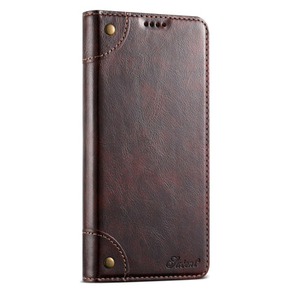 For Samsung Galaxy S23 5G Suteni Baroque Calf Texture Buckle Wallet Leather Phone Case(Brown) - Galaxy S23 5G Cases by Suteni | Online Shopping UK | buy2fix