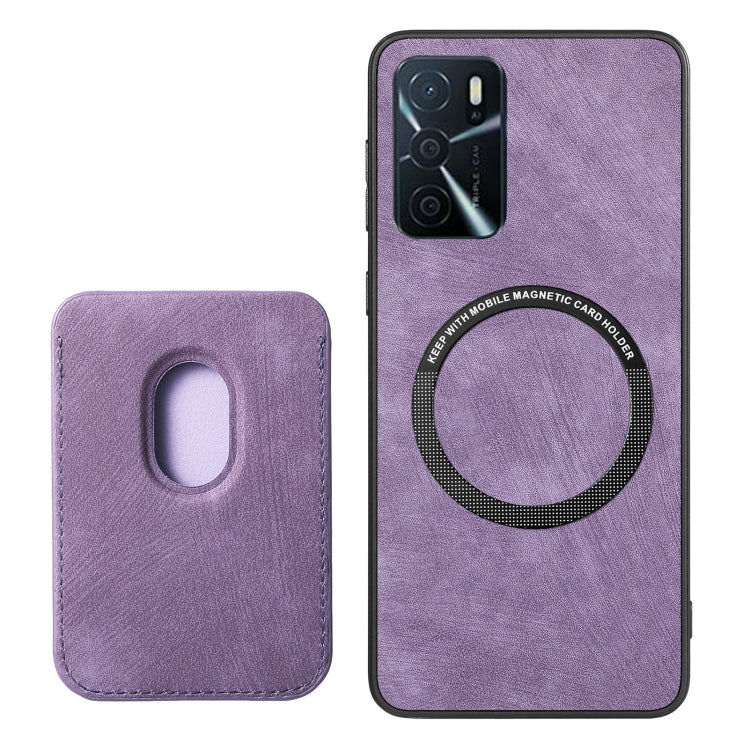 For OPPO Find X5 Retro Leather Card Bag Magnetic Phone Case(Purple) - OPPO Cases by buy2fix | Online Shopping UK | buy2fix