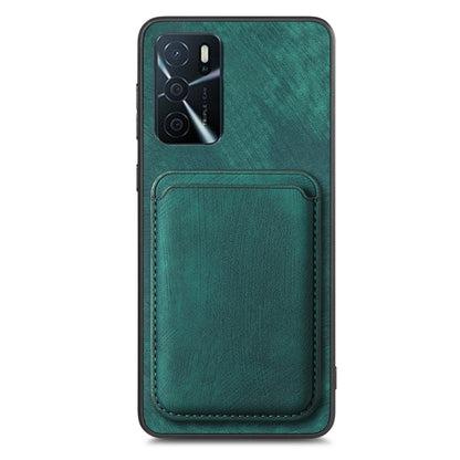 For OPPO Reno6 Z Retro Leather Card Bag Magnetic Phone Case(Green) - OPPO Cases by buy2fix | Online Shopping UK | buy2fix