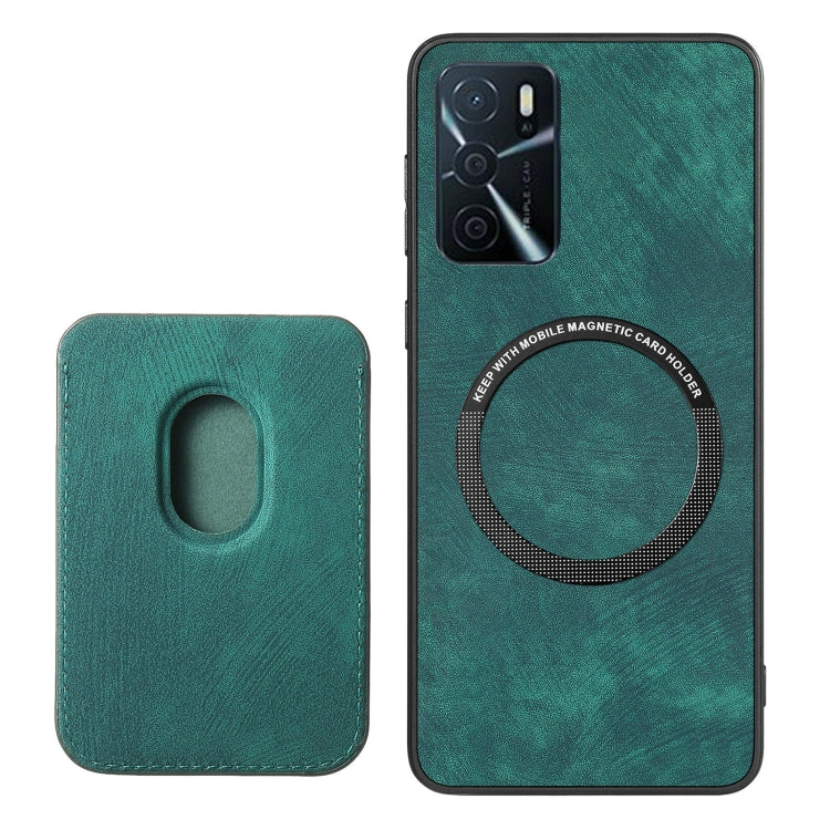 For OPPO A38 4G / A18 4G Retro Leather Card Bag Magnetic Phone Case(Green) - OPPO Cases by buy2fix | Online Shopping UK | buy2fix