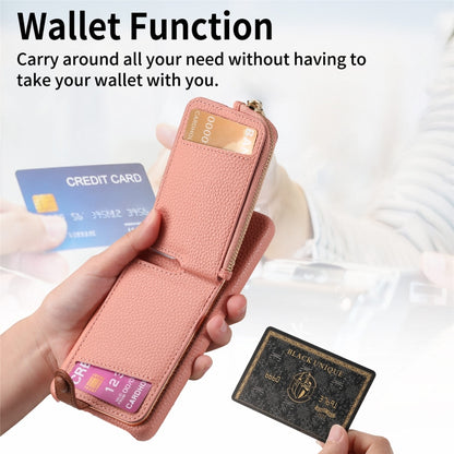 For Samsung Galaxy S24+ 5G Litchi Leather Oil Edge Ring Zipper Wallet Back Phone Case(Pink) - Galaxy S24+ 5G Cases by buy2fix | Online Shopping UK | buy2fix