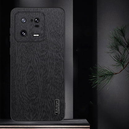 For Xiaomi 13 Pro Tree Bark Leather Shockproof Phone Case(Black) - 13 Pro Cases by buy2fix | Online Shopping UK | buy2fix