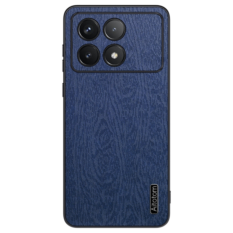 For Xiaomi Redmi K70 Tree Bark Leather Shockproof Phone Case(Blue) - K70 Cases by buy2fix | Online Shopping UK | buy2fix