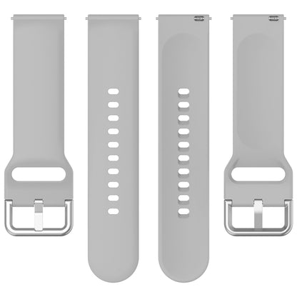 For Xiaomi Watch 2 Solid Color Metal Silver Buckle Silicone Watch Band, Size: L(Gray) - Watch Bands by buy2fix | Online Shopping UK | buy2fix