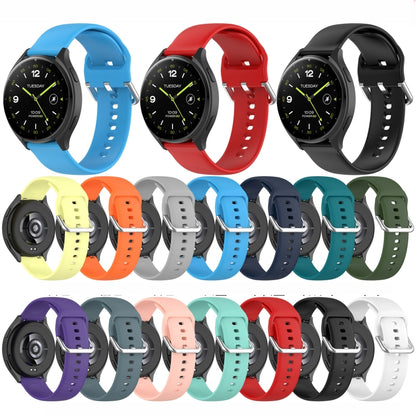 For Xiaomi Watch 2 Solid Color Metal Silver Buckle Silicone Watch Band, Size: L(Black) - Watch Bands by buy2fix | Online Shopping UK | buy2fix