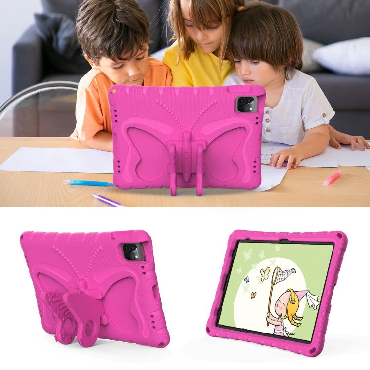 For iPad Pro 11 2024 Butterfly Bracket EVA Shockproof Tablet Case(Rose Red) - iPad Pro 11 2024 Cases by buy2fix | Online Shopping UK | buy2fix