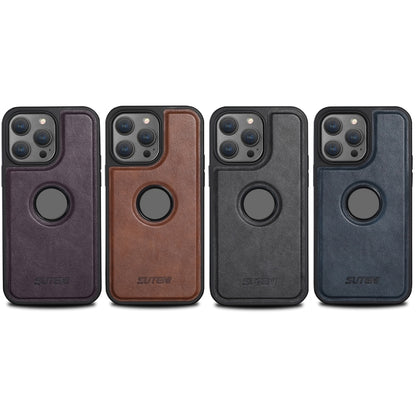 For iPhone 13 Suteni G1 Magsafe Leather Back Phone Case(Brown) - iPhone 13 Cases by Suteni | Online Shopping UK | buy2fix