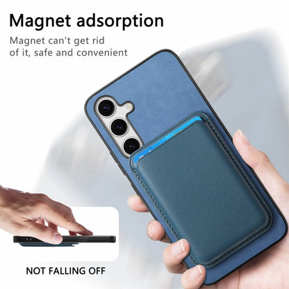 For Samsung Galaxy S24 Ultra 5G Retro Magsafe Card Bag PU Back Cover Phone Case(Blue) - Galaxy S24 Ultra 5G Cases by buy2fix | Online Shopping UK | buy2fix