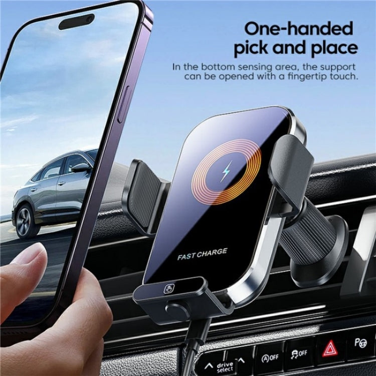 X12s Car Air Vent Wireless Charger 66W High Power Intelligent Induction Holder(Silver) - Wireless Charging Pads by buy2fix | Online Shopping UK | buy2fix