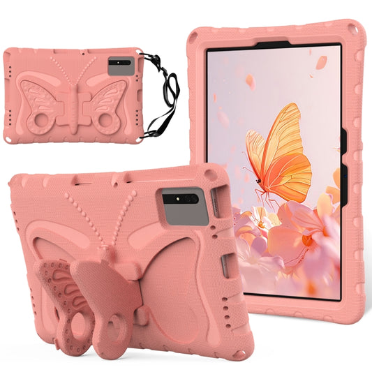 For Samsung Galaxy Tab S9 FE X510 Butterfly Bracket EVA Shockproof Tablet Case(Pink Orange) - Galaxy Tab S9 FE by buy2fix | Online Shopping UK | buy2fix