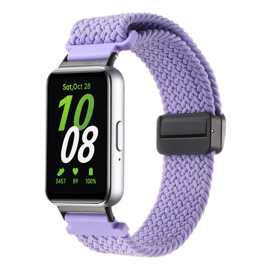 For Samsung Galaxy Fit3 Magnetic Buckle Nylon Braid Watch Band(Purple) - Watch Bands by buy2fix | Online Shopping UK | buy2fix