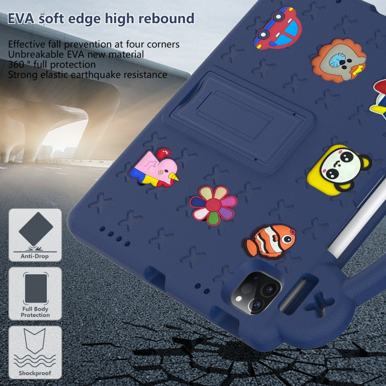 For  iPad Pro 11 2024 Handle Kickstand Children EVA Shockproof Tablet Case(Navy Blue) - iPad Pro 11 2024 Cases by buy2fix | Online Shopping UK | buy2fix