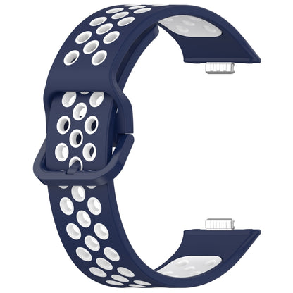 For Huawei Watch Fit 3 Two Color Silicone Sports Watch Band(Midnight Blue+White) - Watch Bands by buy2fix | Online Shopping UK | buy2fix