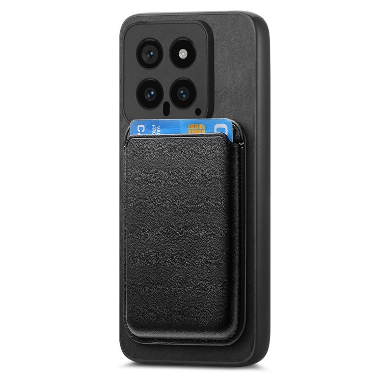 For Xiaomi Redmi K70 / K70 Pro 5G Retro Magsafe Card Bag PU Back Cover Phone Case(Black) - K70 Pro Cases by buy2fix | Online Shopping UK | buy2fix