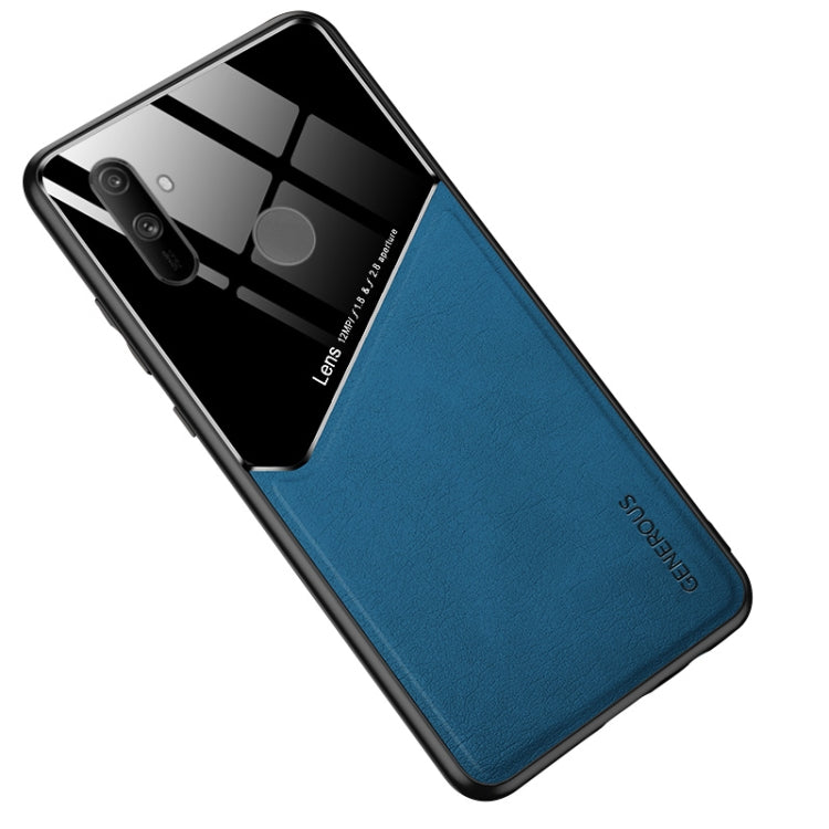 For Realme C33 All-inclusive Leather Organic Glass Phone Case(Blue) - Realme Cases by buy2fix | Online Shopping UK | buy2fix