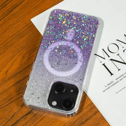 For iPhone 13 Gradient Glitter Starry MagSafe Phone Case(Gradient Purple) - iPhone 13 Cases by buy2fix | Online Shopping UK | buy2fix