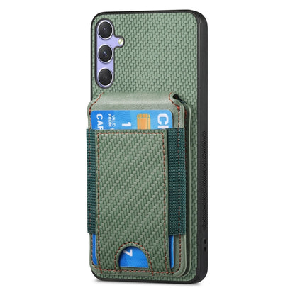 For Samsung Galaxy S25 Ultra 5G Carbon Fiber Vertical Flip Wallet Stand Phone Case(Green) - Galaxy S25 Ultra 5G Cases by buy2fix | Online Shopping UK | buy2fix