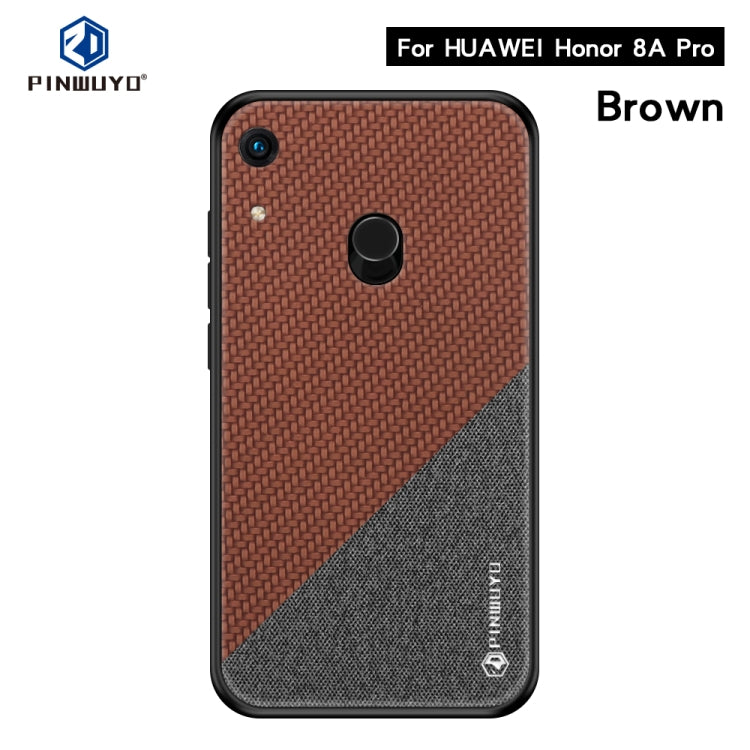 PINWUYO Honors Series Shockproof PC + TPU Protective Case for Huawei Y6 2019 (Fingerprint Hole) / Y6 Prime 2019 / Honor 8A Pro(Brown) - Honor Cases by PINWUYO | Online Shopping UK | buy2fix
