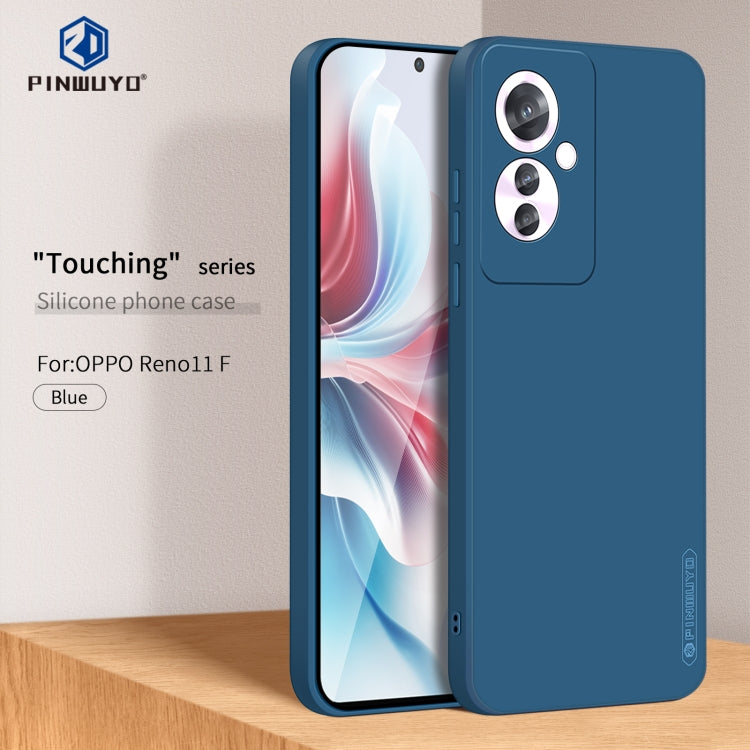 For OPPO Reno11 F PINWUYO Sense Series Liquid Silicone TPU Phone Case(Blue) - OPPO Cases by PINWUYO | Online Shopping UK | buy2fix