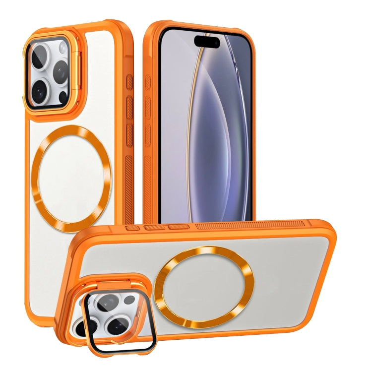 For iPhone 16 Pro Max CD-grain Magsafe Acrylic Hybrid TPU Phone Case(Orange) - iPhone 16 Pro Max Cases by buy2fix | Online Shopping UK | buy2fix