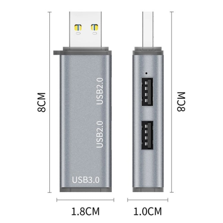 ADS-302A 3 in 1 USB to USB 3.0 / 2.0 Hub Expansion Station USB Adapter(Grey) - USB Adapter by buy2fix | Online Shopping UK | buy2fix