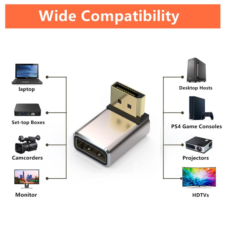 JUNSUNMAY 8K 60Hz PD1.4 Male Displayport to Female Displayport Adapter Converter, Angle:Left -  by JUNSUNMAY | Online Shopping UK | buy2fix