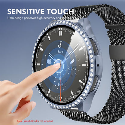 For Samsung Galaxy Watch7 40mm ENKAY Hat-Prince Blink Full Coverage PC + Tempered Glass Film Integrated Watch Case(Dark Blue) - Watch Cases by ENKAY | Online Shopping UK | buy2fix