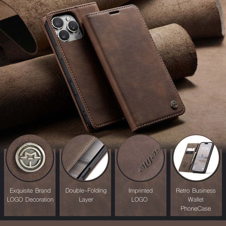 For iPhone 16 Pro Max CaseMe 013 Multifunctional Horizontal Flip Leather Phone Case(Coffee) - iPhone 16 Pro Max Cases by CaseMe | Online Shopping UK | buy2fix