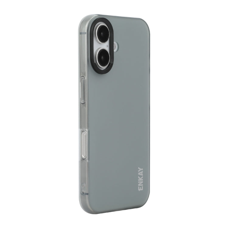 For iPhone 16 Plus ENKAY Hat-Prince Translucent Matte TPU Soft Phone Case(Grey) - iPhone 16 Plus Cases by ENKAY | Online Shopping UK | buy2fix