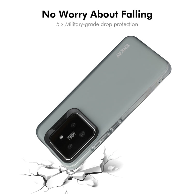 For Xiaomi 14 ENKAY Hat-Prince Translucent Matte TPU Soft Phone Case(Grey) - 14 Cases by ENKAY | Online Shopping UK | buy2fix