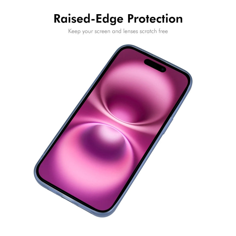 For iPhone 16 Plus ENKAY Hat-Prince Translucent Matte TPU Phone Case with Lens Film + 9H Big Arc Edge Film(Blue) - iPhone 16 Plus Cases by ENKAY | Online Shopping UK | buy2fix