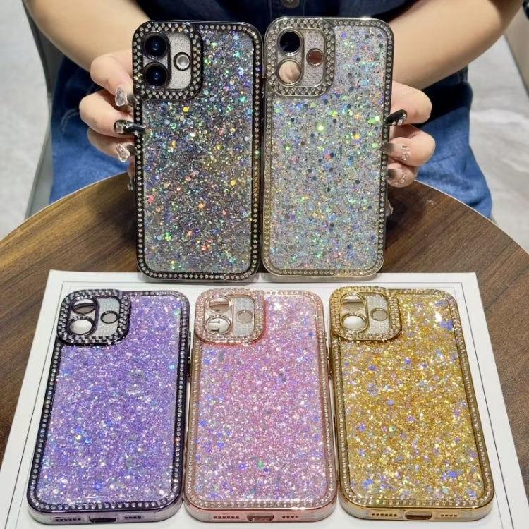 For iPhone 16 Plus Diamond Glitter Sequins TPU Phone Case(Pink) - iPhone 16 Plus Cases by buy2fix | Online Shopping UK | buy2fix