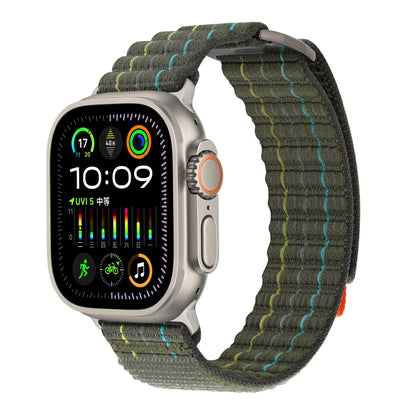 For Apple Watch Ultra 2 49mm Two Sections Nylon Hook and Loop Fastener Watch Band(Field Green) - Watch Bands by buy2fix | Online Shopping UK | buy2fix