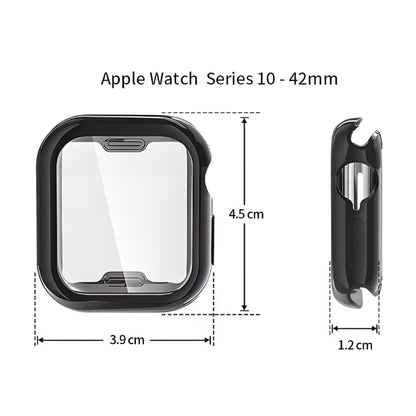 For Apple Watch Series 10 46mm ENKAY Hat-Prince Electroplated Soft TPU Case with Screen Film(Transparent) - Watch Cases by ENKAY | Online Shopping UK | buy2fix