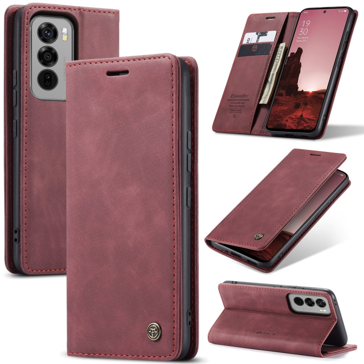 For OPPO Reno12 5G Global CaseMe 013 Multifunctional Horizontal Flip Leather Phone Case(Red) - Reno12 Cases by CaseMe | Online Shopping UK | buy2fix