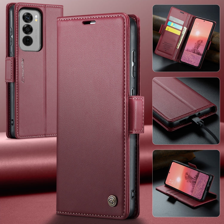 For OPPO Reno12 Pro 5G Global CaseMe 023 Butterfly Buckle Litchi Texture RFID Anti-theft Leather Phone Case(Red) - Reno12 Pro Cases by CaseMe | Online Shopping UK | buy2fix